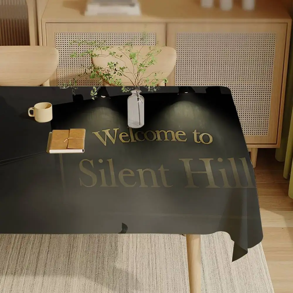 S-SilentS Hill لعبة مفرش طاولة مستطيلة وصمة عار مفرش المائدة Oilcloth رف ميسا كتيمة مفرش المائدة الديكور