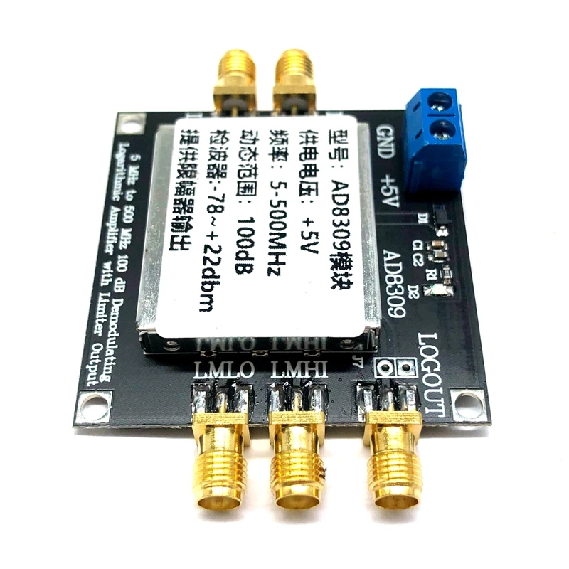 Amplificador logarítmico Detector de 500MHZ, AD8309, Detector de rango dinámico de 100DB, amplificador limitador de IF con salida limitadora