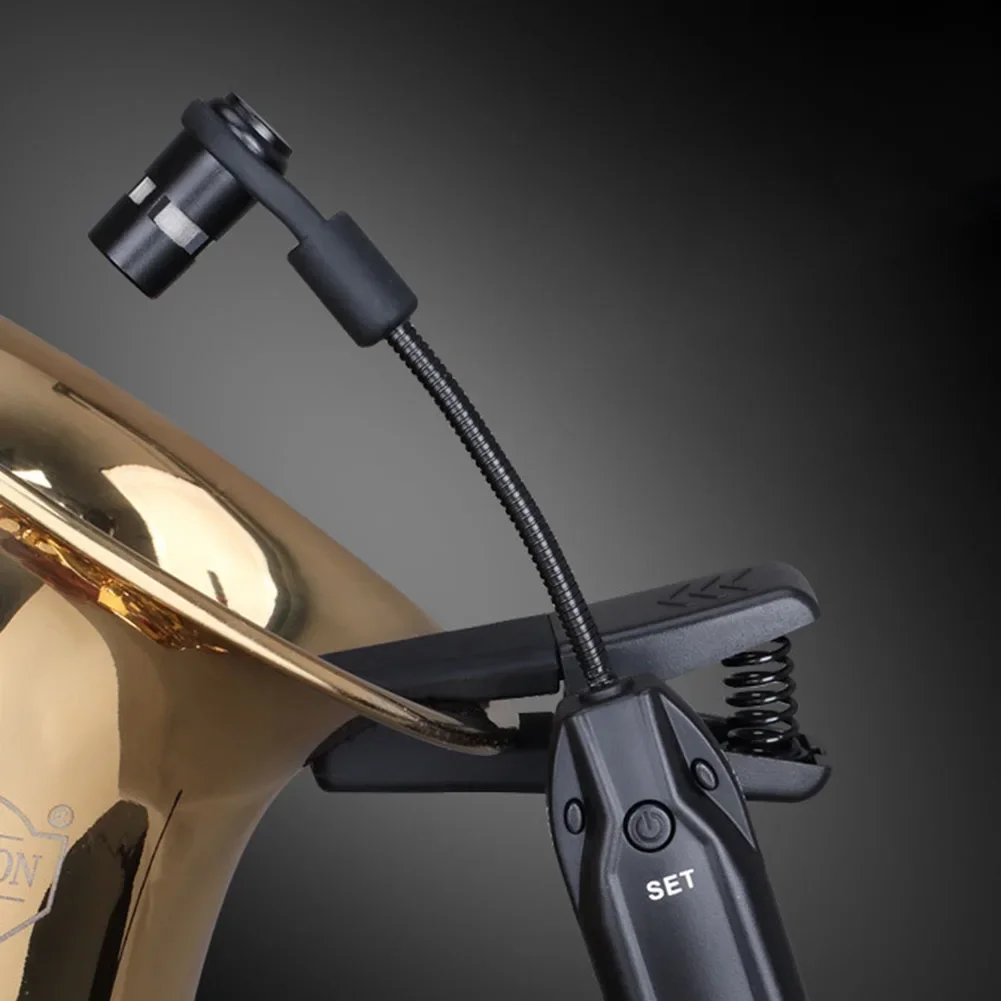 

Профессиональная беспроводная микрофонная система для саксофонной трубы 2, приемники 1, передатчик, чистый звук, длительный срок службы батареи