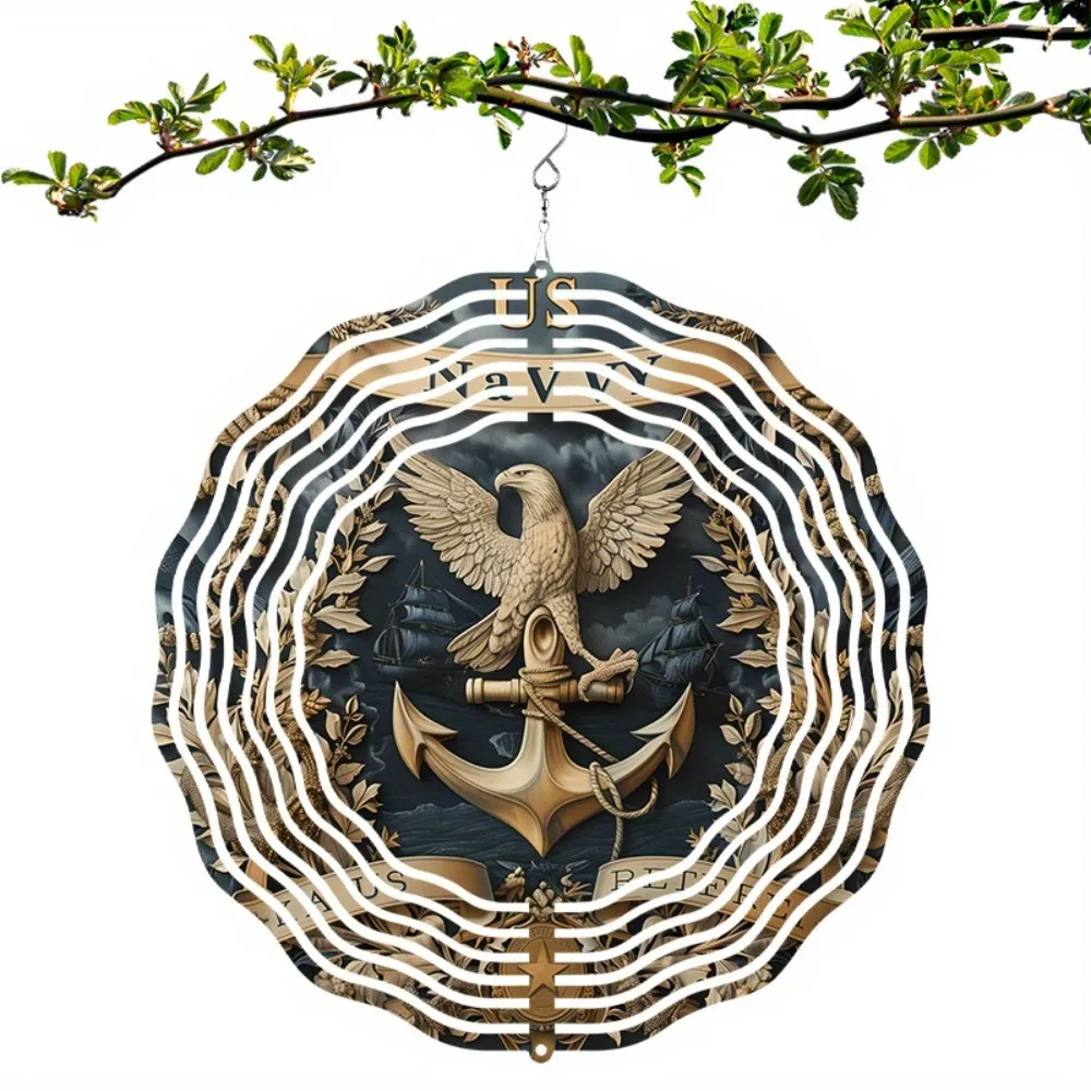 

Navy Anchor Metal Wind Spinner 10 Inch Outdoor Yard Art Garden Decoration Valentine Gift for Courtyard Patio Porch