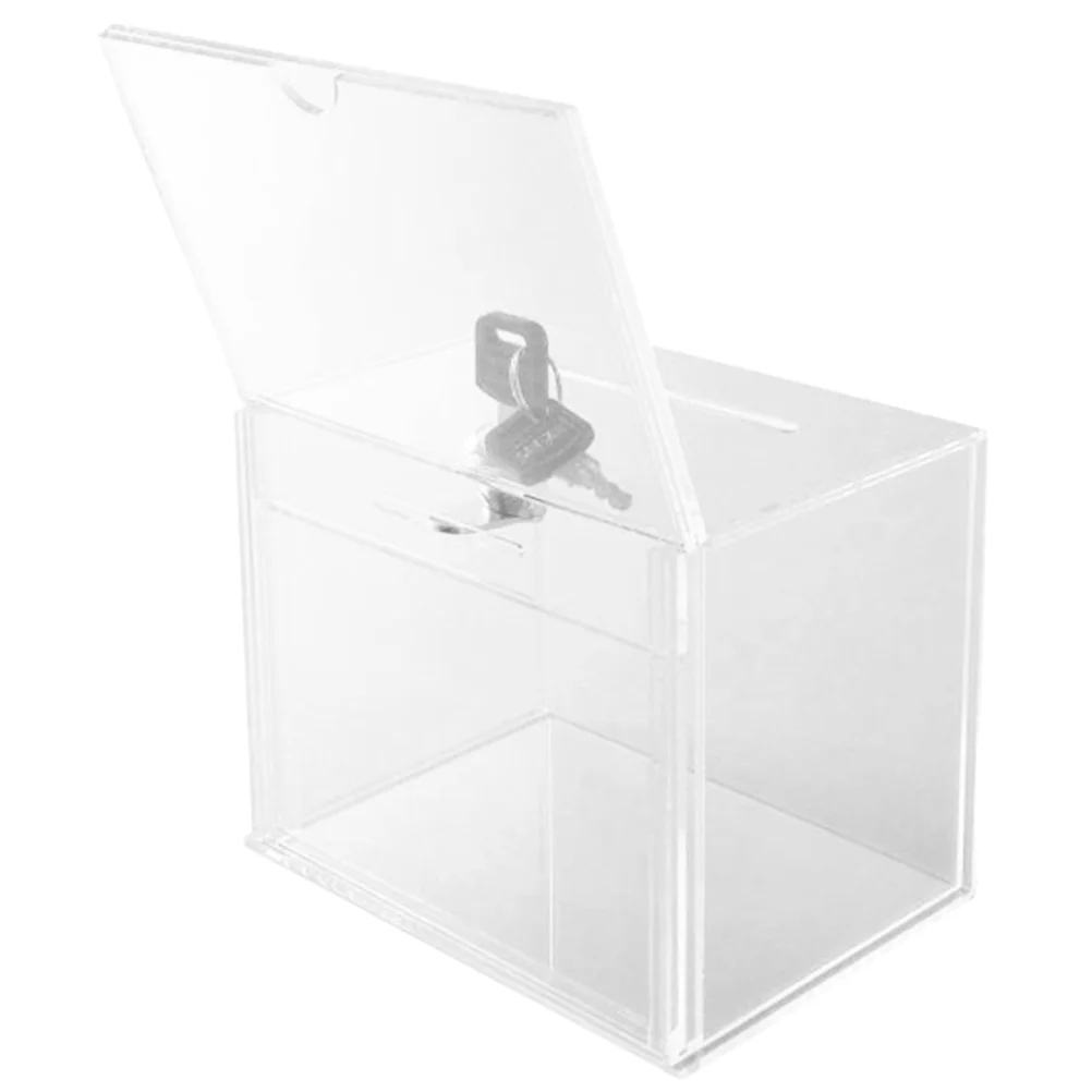 Acrylic Ballot Box Clear Container Mailbox Donation Boxes for Fundraising Window Letter Post Lottery