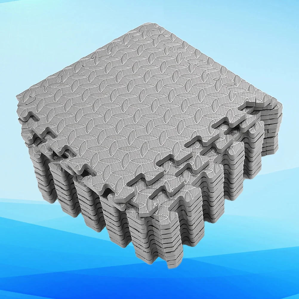 

12Pcs Eva Leaf Grain Floor Mats Non Slip Thick Splicing Patchwork Rug Absorption Pads for Gym Yoga Room Play Mat