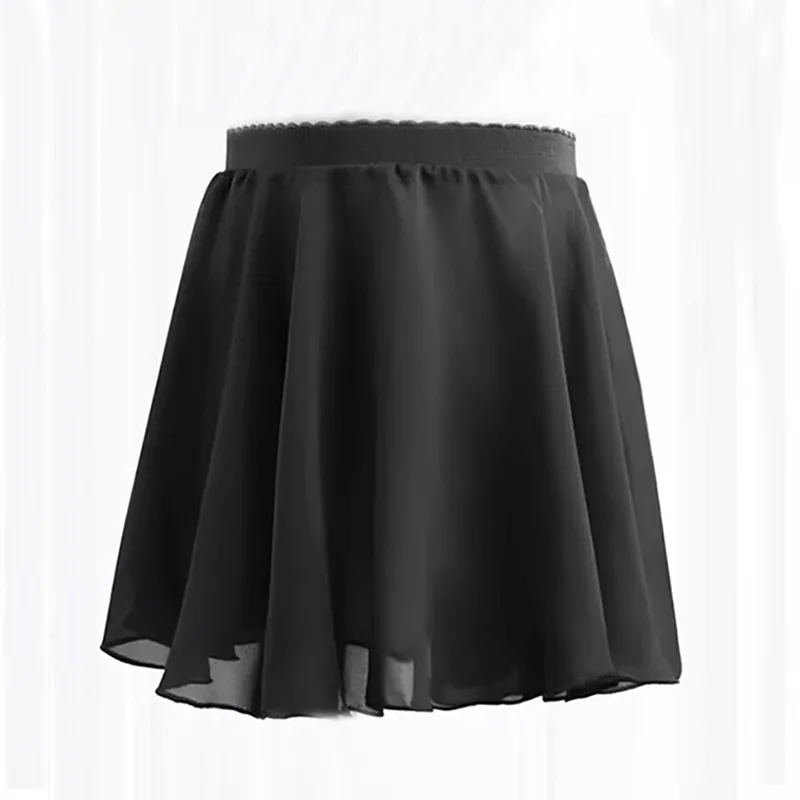 CLYFAN Girls Ballet Skirts Dance Skirt White Black Chiffon Skirts Woman Tied Mini Short Dance Skirt