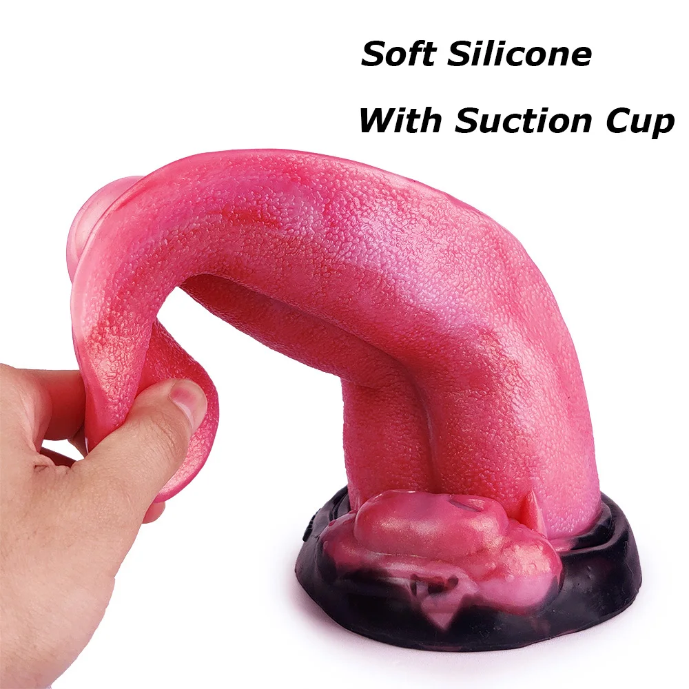 YOCY Tongue Monster Dildo Colorful Thick Anal Sex Toy For Men Women Texture Tongue Massager With Suction Cup Silicone Dildo Cock