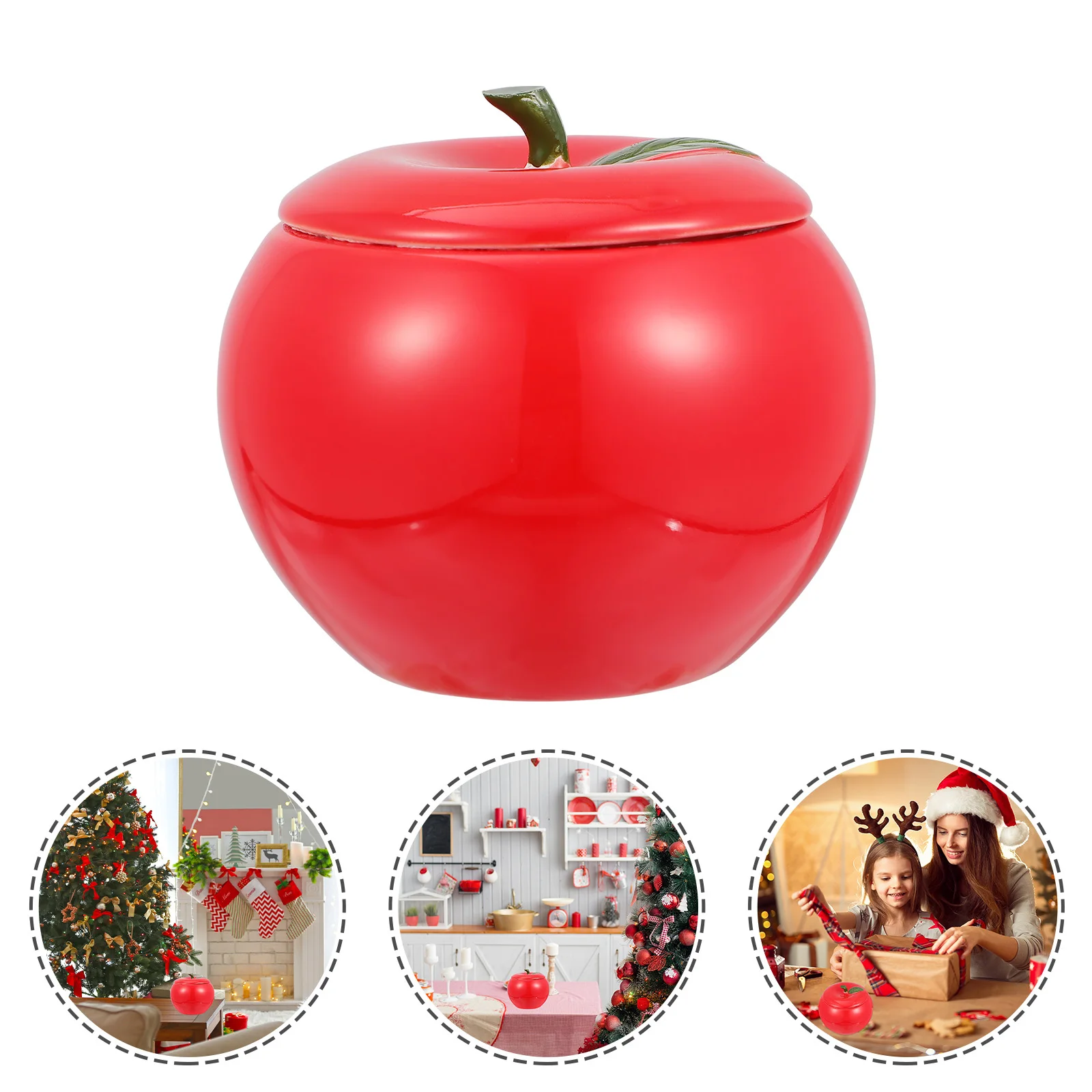 

1Pcs Ceramic Candy Storage Jar Creative Xmas Tea Bottle Desktop Food Container Decorative Sealed Canister Food Storage Container