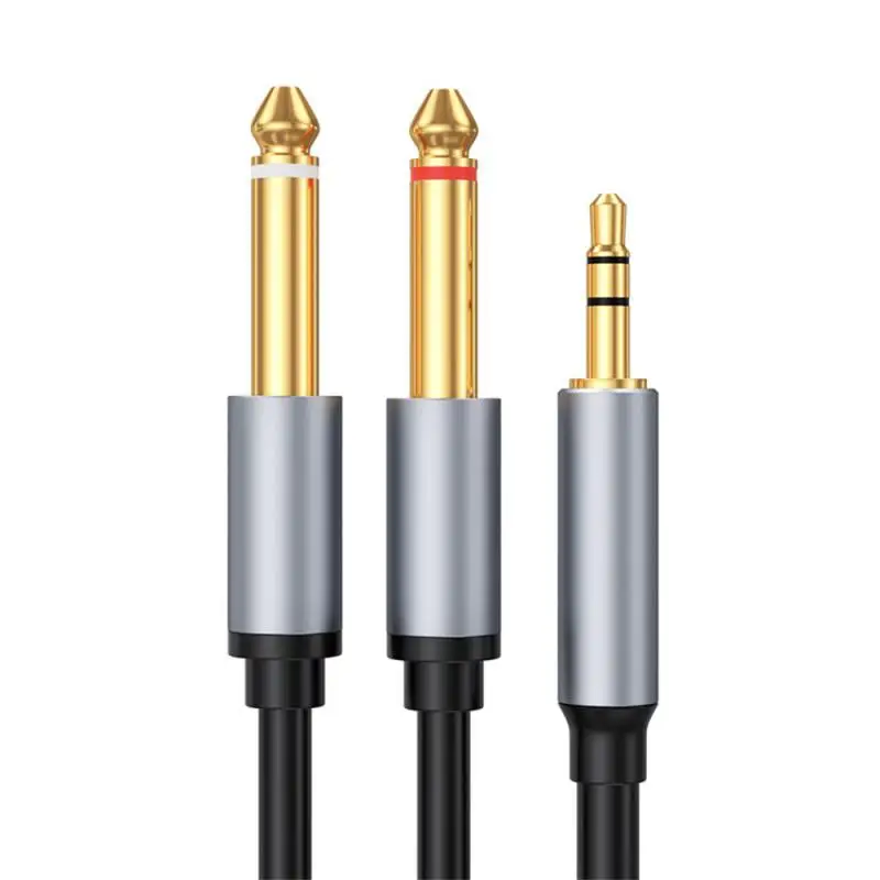 Cavo TRS da 3.5mm a doppio 6.5mm AUX maschio Mono 6.5 Jack a Stereo 3.5 Jack cavo Audio per amplificatore Mixer adattatore da 6.35mm