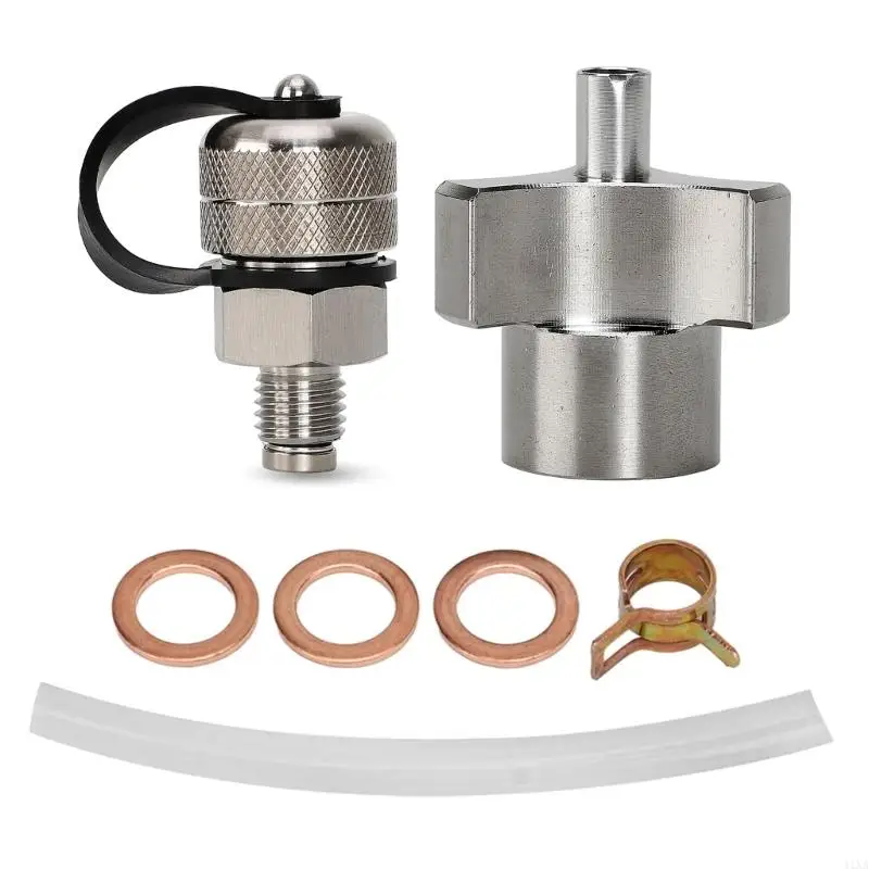 41XA Metal M14 Quick Twist Oil Drain Valves with Stainless Drain Hose Attachment Automobile System