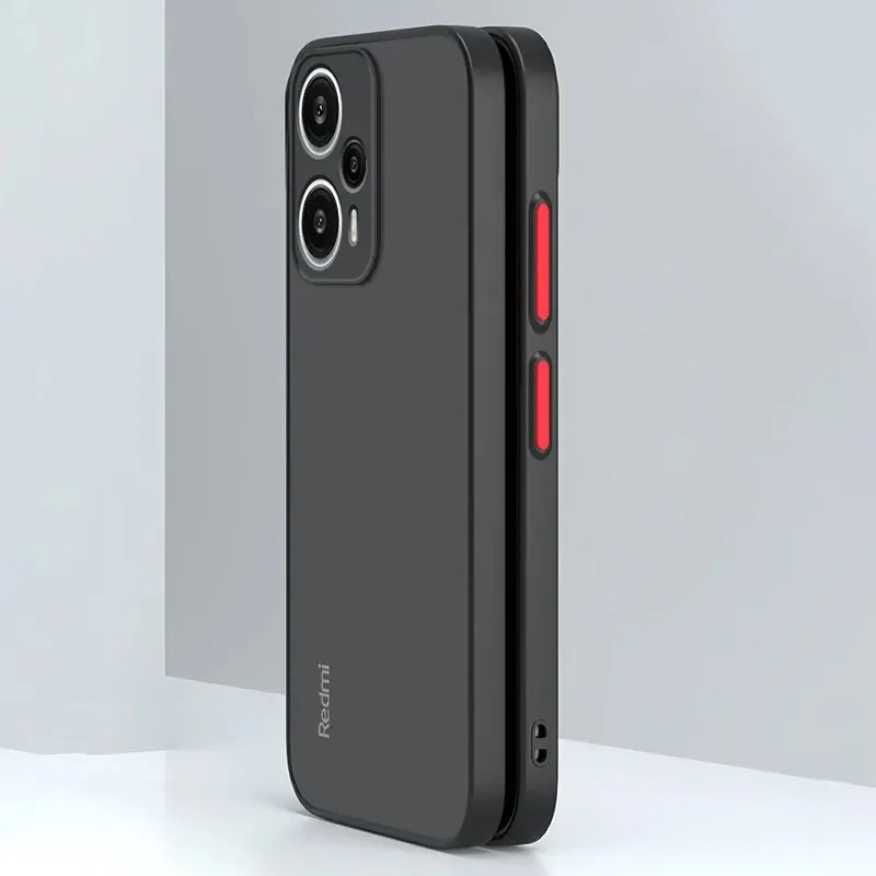 Hybrid-harte PC-Hülle für Xiaomi Redmi Note 13 12 Turbo 11 11S 10 10S 9 9S Pro 10A 10C 9A 9C Armor Matte Silikon Soft Cover – Detail 3