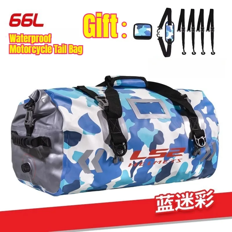 

LS2 Motorcycle Bag 66L Waterproof Tail Bag Rear SeatLarge Capacity Touring Gear with Handles