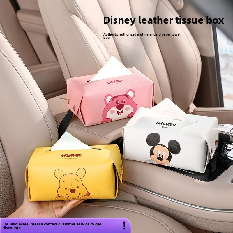 

Strawberry Bear Car Tissue Box Cute Armrest Paper Drawer Box Car Storage Napkins