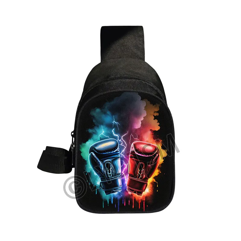 멋진 복서 패턴 가슴 가방 권투 장갑 여성 크로스 바디 가방 여행 싸움 어깨 가방 키 전화 홀더