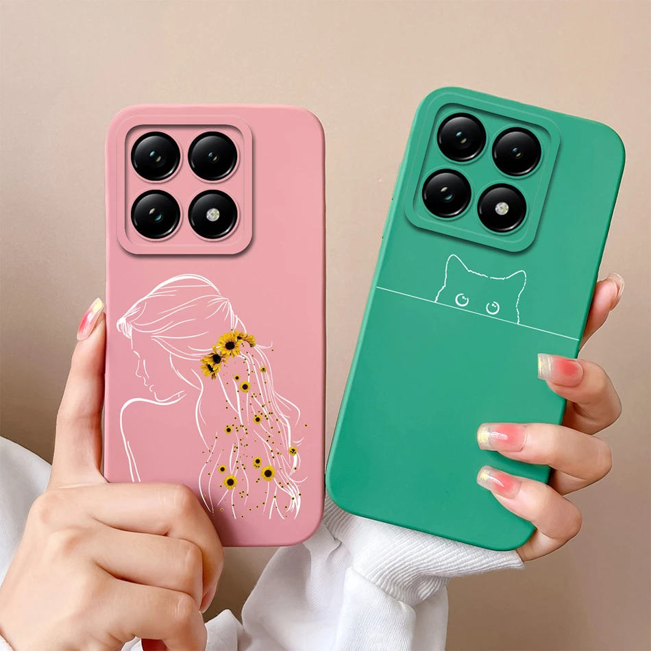 For Xiaomi 14T Pro Case Butterfly Heart Phone Cover High Quality Liquid Silicone Camera Protection Shockproof Back Covers Funda