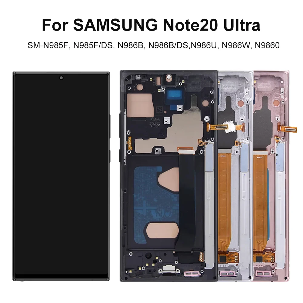 Note20 Ultra TFT Screen Replacement with Frame for Samsung Galaxy Note 20 Ultra N985F N986B LCD Display with Touch Screen Parts