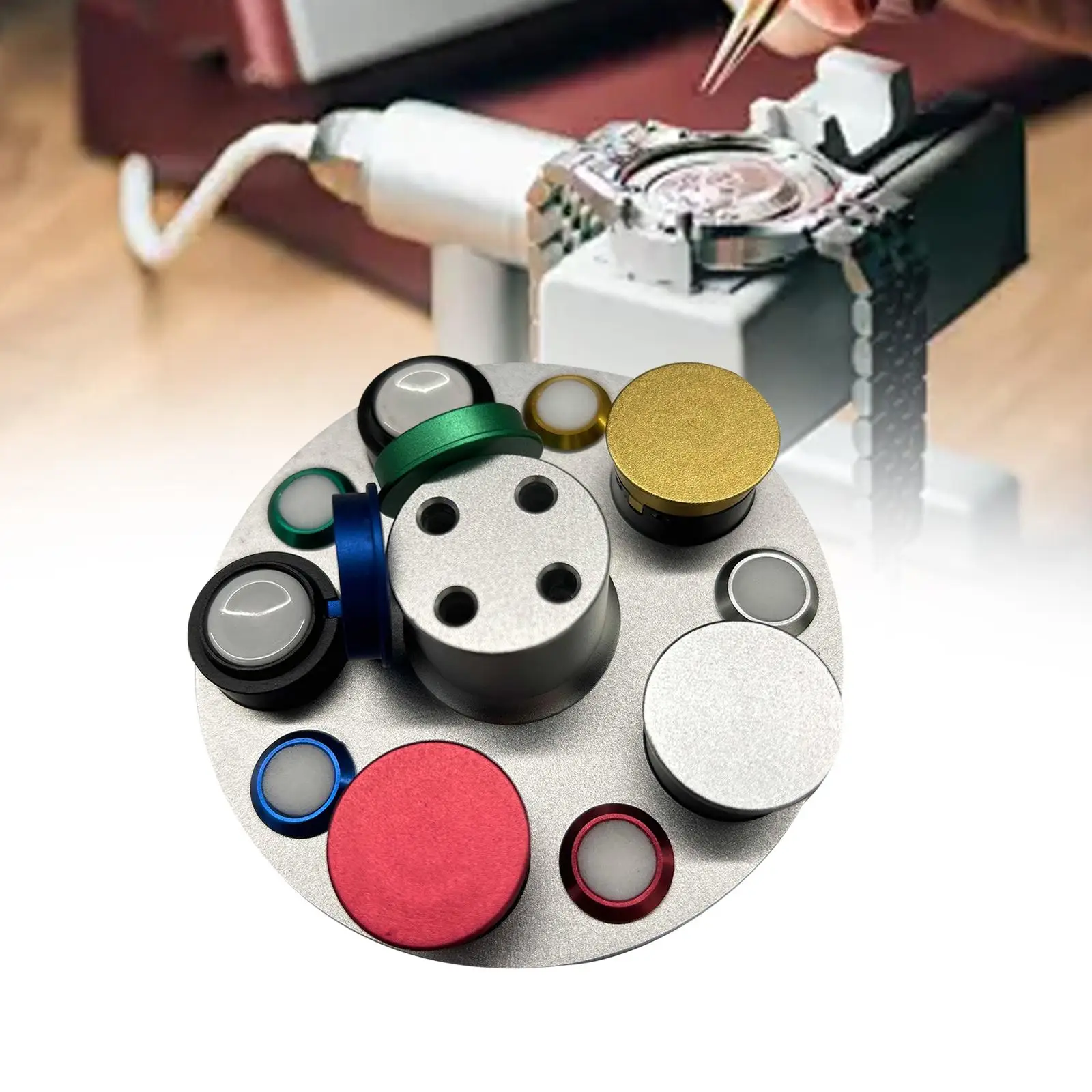 Watch Oil Cup Holder Practical with Cover 5 Dish Maintenance Convenient Watch Repair Tool Watch Oiler Stand Watch Oil Cup Stand image 3