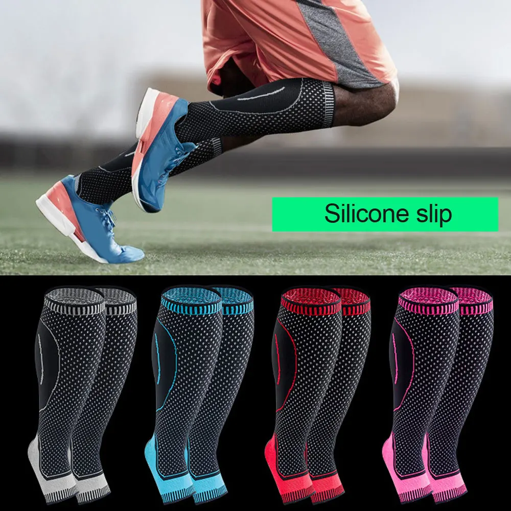 1 Pair Compression Ankle/Calf Sleeves - Relieve Plantar Fasciitis, Improve Blood Circulation, Shin Splint, Recovery Aid