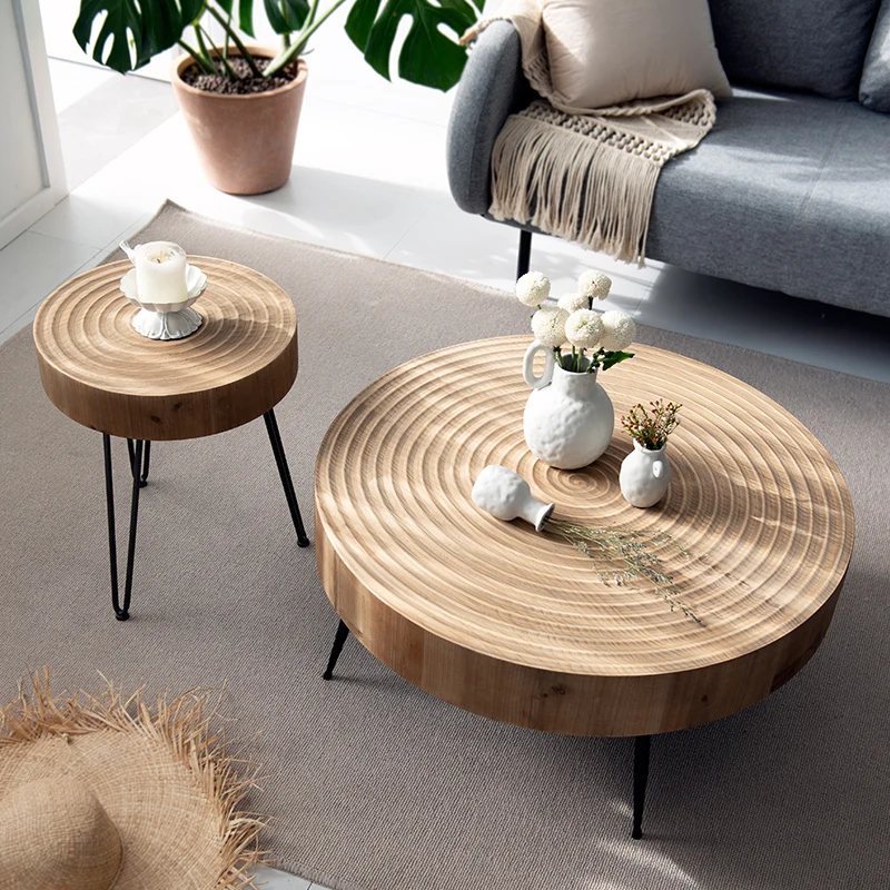 Vintage Premium Coffee Tables Aesthetic Design Space Saving Simple Side Table Round Unique Table Basse De Salon Furniture