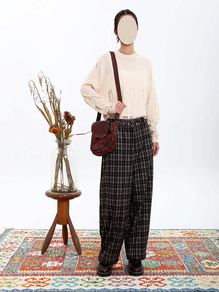 

Женские повседневные брюки в клетку на флисовой подкладке, прямые, зимние, новые, универсальные, с высокой талией, удобные, модные