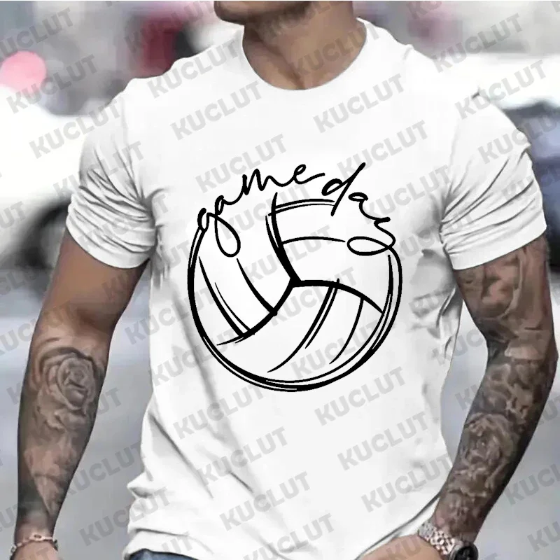 Game Day Shirt for Men Clothing Game Day T-shirts Men Boys Clothes Volleyball Season Tee Shirts Volleyball Team Shirt for Men