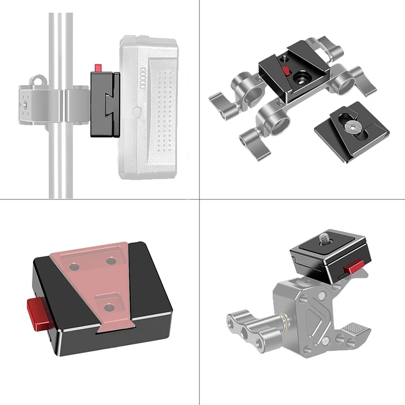 Hot TTKK Mini V-Lock Assembly Kit Female V-Dock Male V-Lock Quick Release Plate, V-Lock Plate