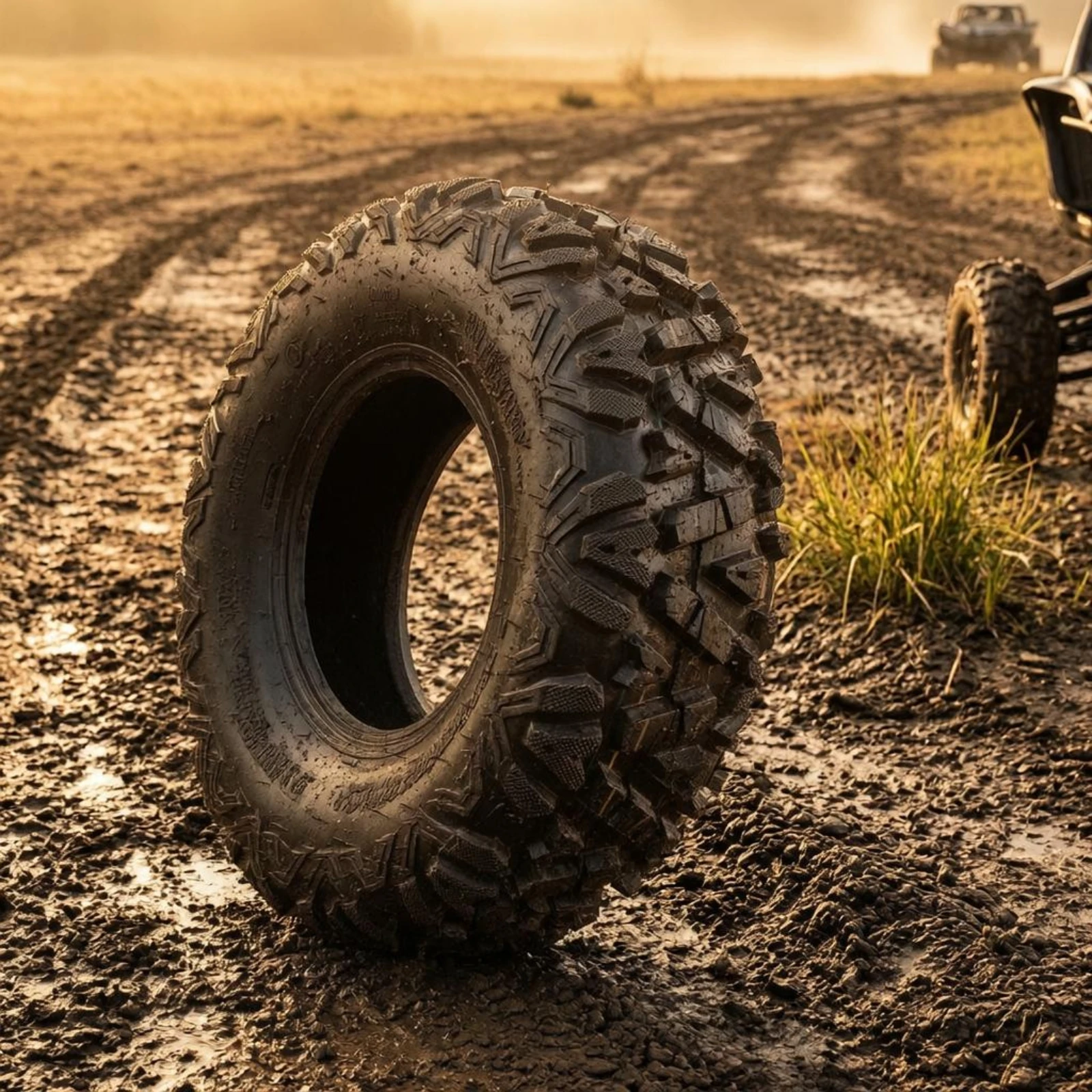 Vacuum Tubeless Off-road Tire with Aggressive Deep Groove Heavy-duty Tread for Go-kart Sand Buggy Use