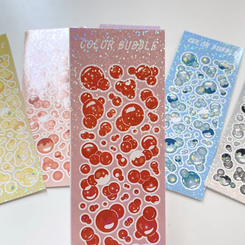 1 Sheets Planner Stickers Colorful Laser Bubble Decoration Diy Card Scrapbooking Journal Diary Album Stickers Korean Stationery