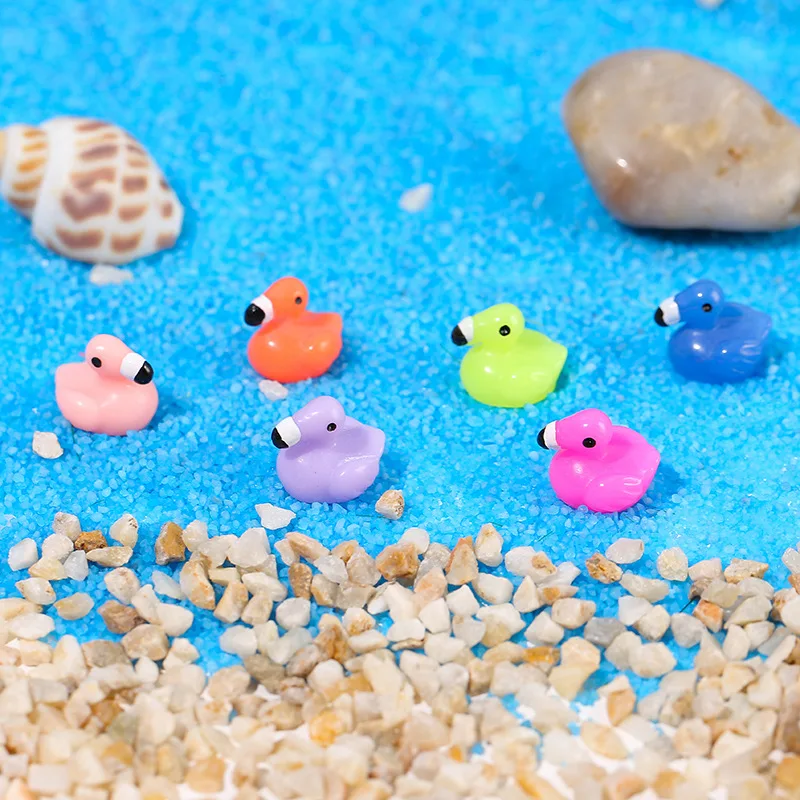 10Pcs/bag New Cartoon Mini Flamingo Micro Landscape Diy Bonsai Ornaments Funny Cute Animal Resin Crafts Decoration Accessories