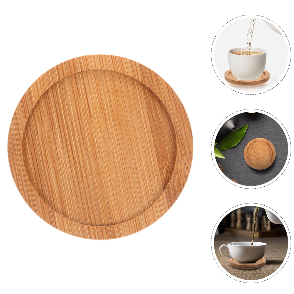 

12pcs Bamboo Coasters Round Heat Resistant Table Mats Reusable Drink Pads Tea Ceremony Accessories Coffee Table Decor