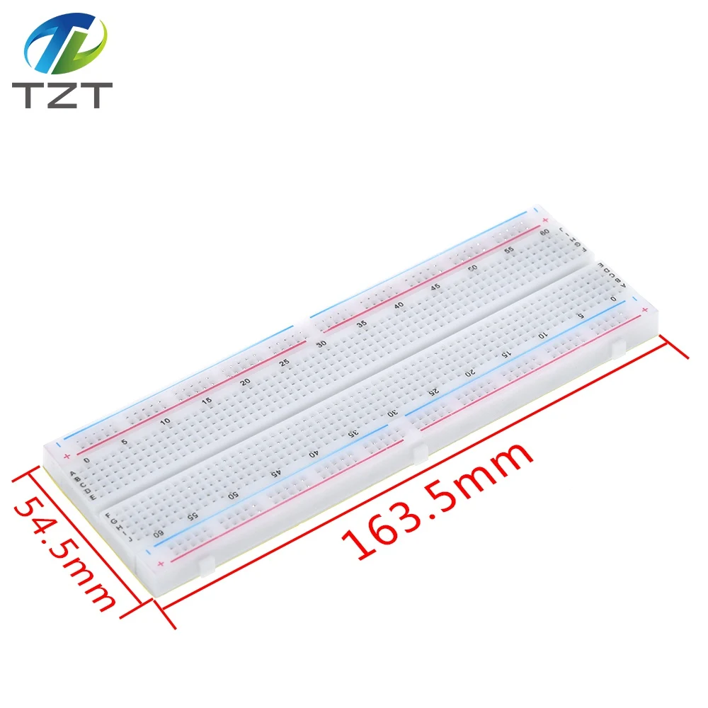 TZT MB102 Breadboard Power Module+MB-102 830 Points Solderless Prototype Bread Board kit +65 Flexible Jumper Wires image 6