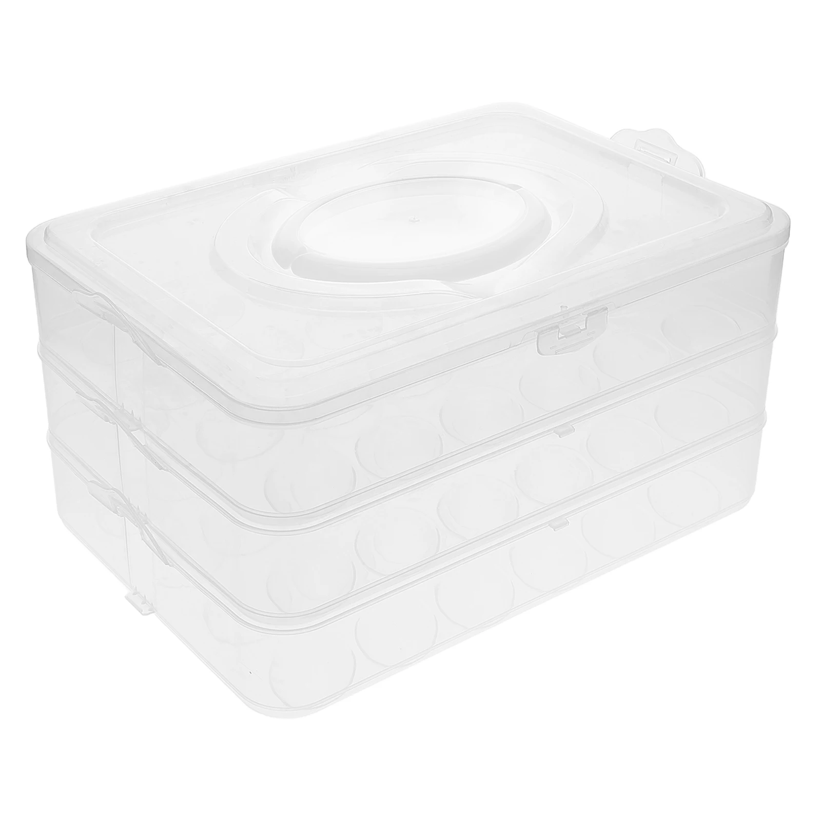 

Egg Tray Refrigerator Deviled Parties Container for Camping Carrier with Lid Handle Dispenser