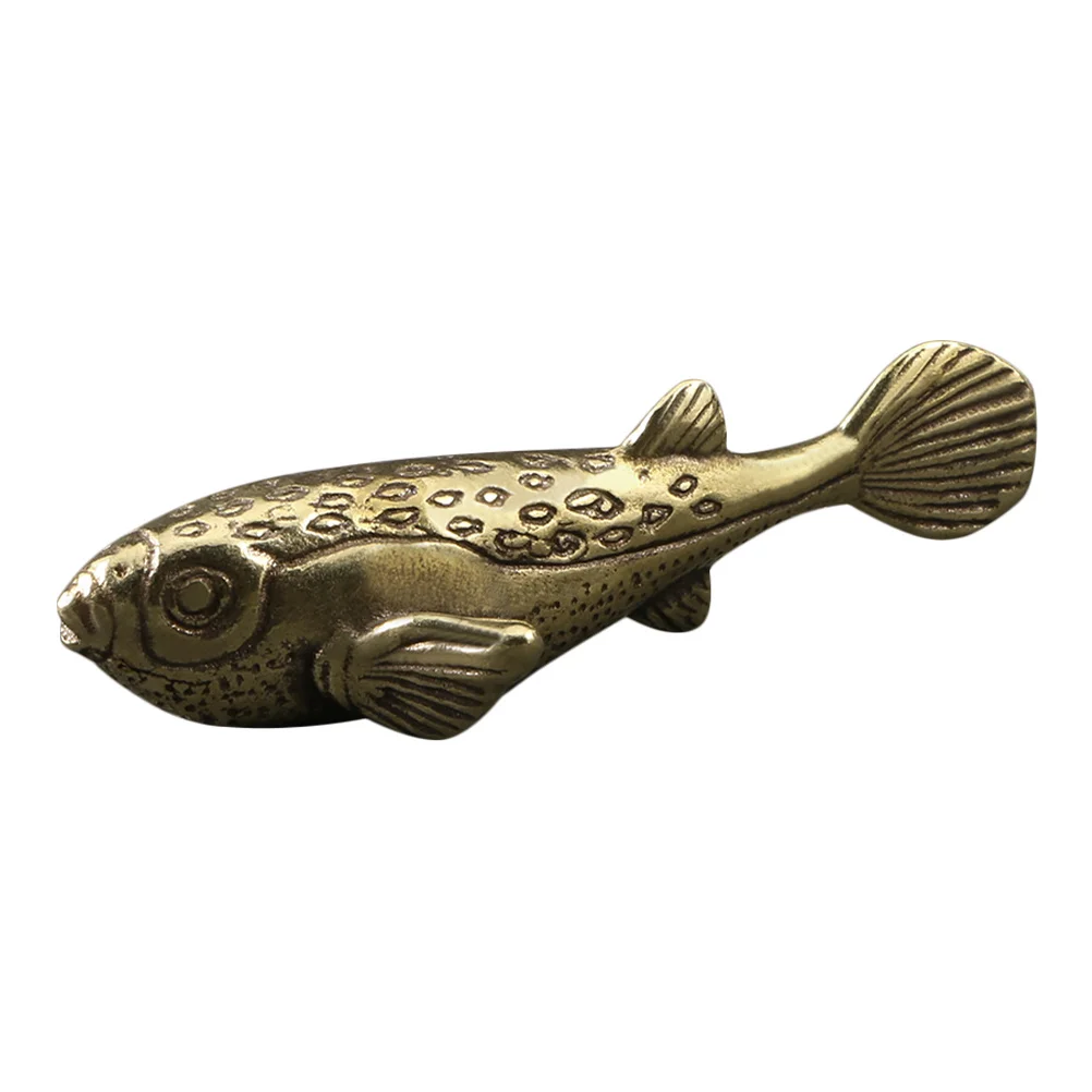

Metal Koi Decoration Brass Fish Retro Animal Statue Small Desktop Ornament Home Office Decor