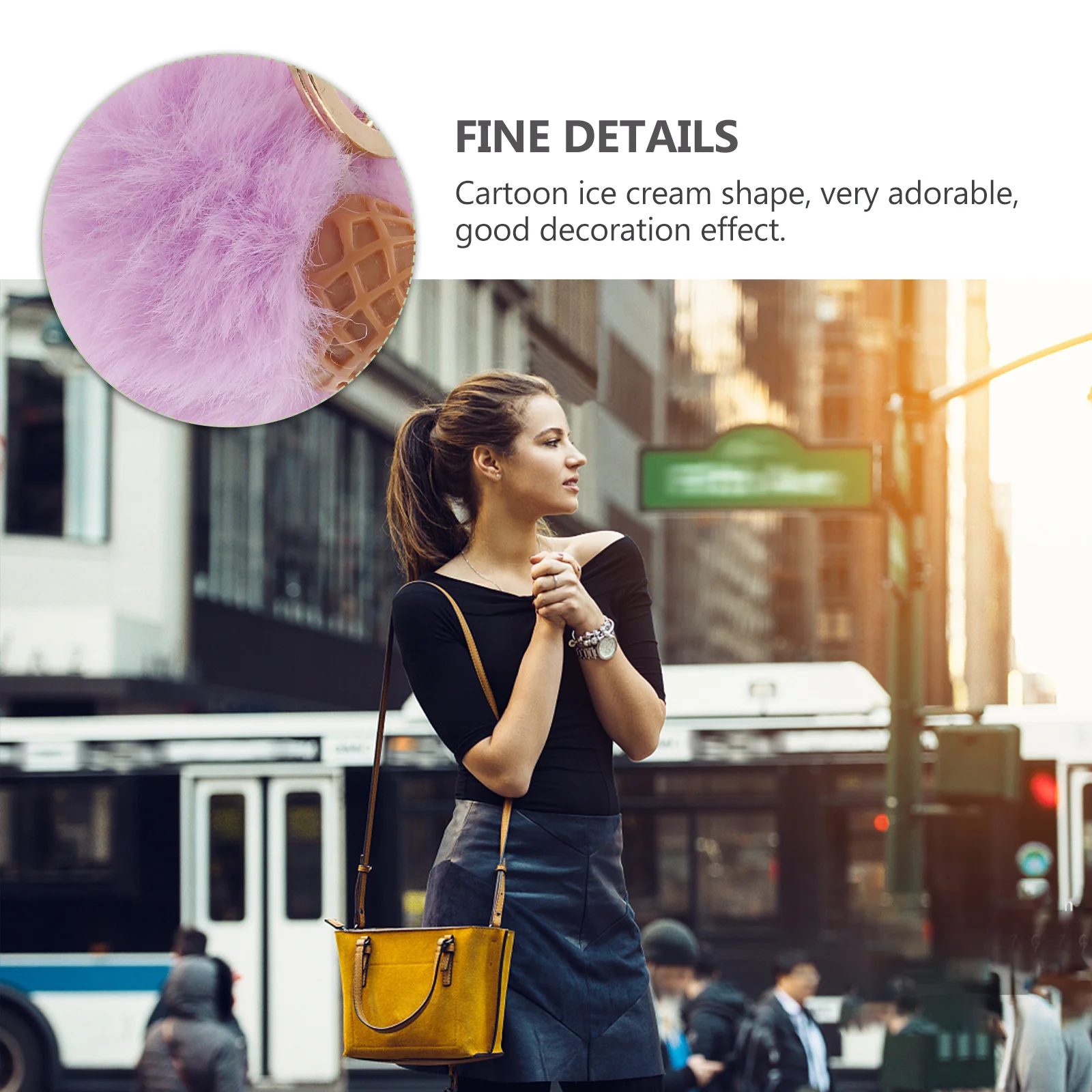 

3Pcs Ice Cream Hanging Ornament Adorable Key Chain Pendant for Backpack Purse Key Decoration Gift Adorable Keychain