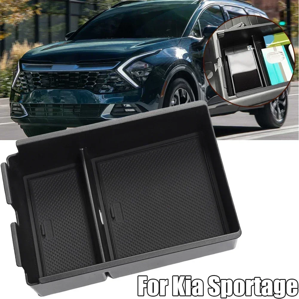 1PCS Car Armrest Box Storage Box For Kia Sportage 2021-2024 ABS Centre Console Armrest Organiser Storage Box Black Parts