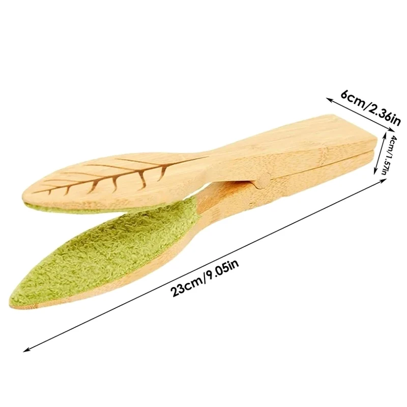 1PCS Leaf Cleaner Plant Leaf Dust Removal Leaf-shaped Cleaning Brush Household Plant Cleaning Tool Wooden Leaf Cleaning Tongs