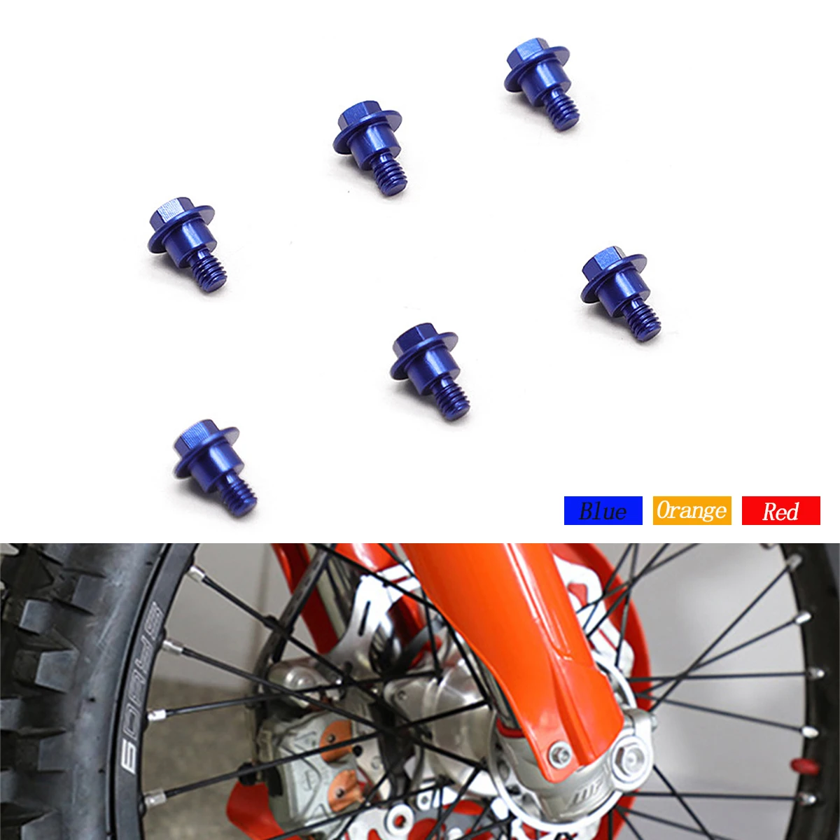 For KTM EXC 300 6PCS M6*12 Front Fork Guard Bolt Screw EXCF 350 SX 250 SXF 450 XC XCF XCW XCFW 125 150 200 350 525 530 2000-2023