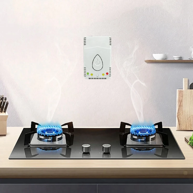 Natural Gas Detector Combustible Alarm 70Db Alarm For Methane Propane Lng Ideal For Home And Kitchen Safety EU Plug