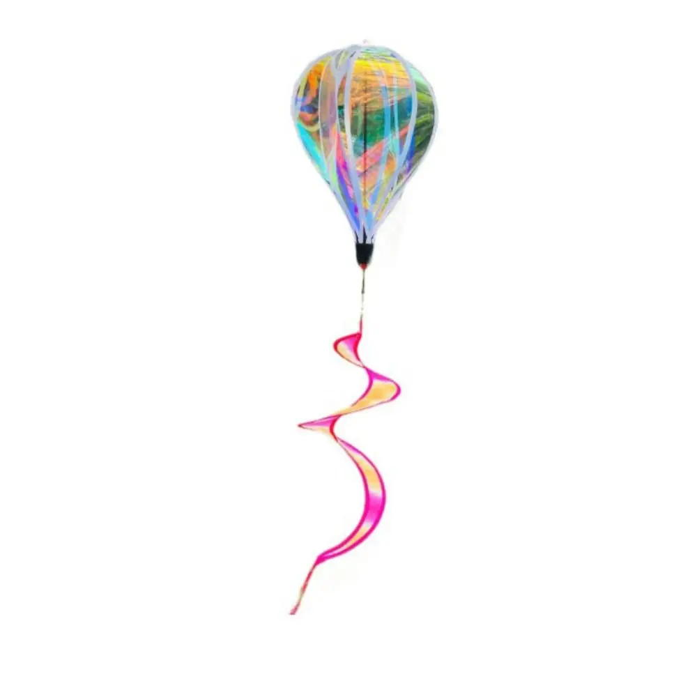 Plastic Hot Air Balloon Spinner 40cm Balloon Rainbow Colors Color-changing Film Wind Spinners Multistyles