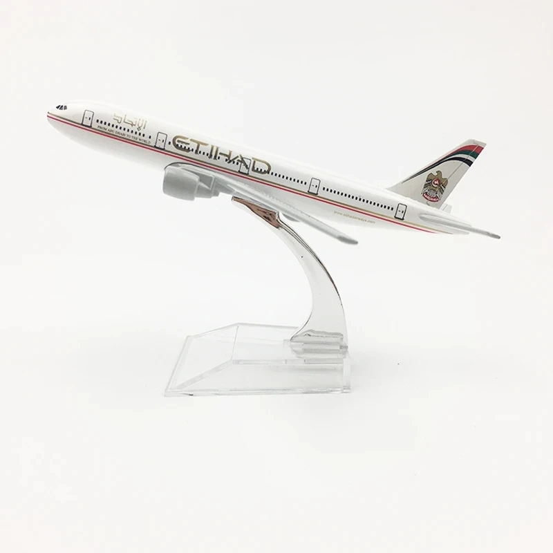 

B777 Etihad Airlines Scale 1:400 Metal Replica Plane Model Toy 16CM Diecast Airplane Simulation Children Aircraft