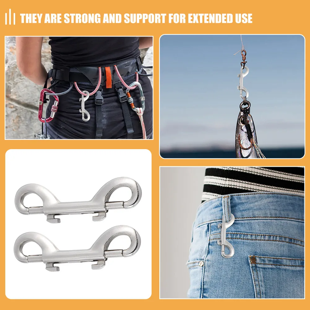 6Pcs Double-Ended Snap Hooks Heavy Duty Metal Trigger Buckle for Dog Leash Backpacks Keys Tie-Downs Cable Wires Gate Latches