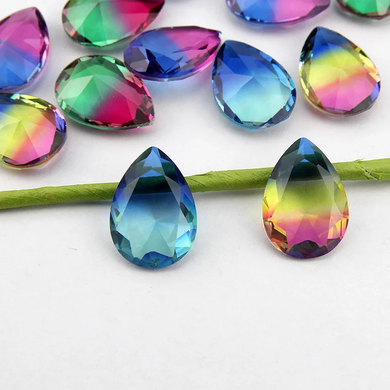 18*25mm teardrop Tourmaline rhinestone pointback rhinestone pear fancystone multicolor color beads for jewelry decoration