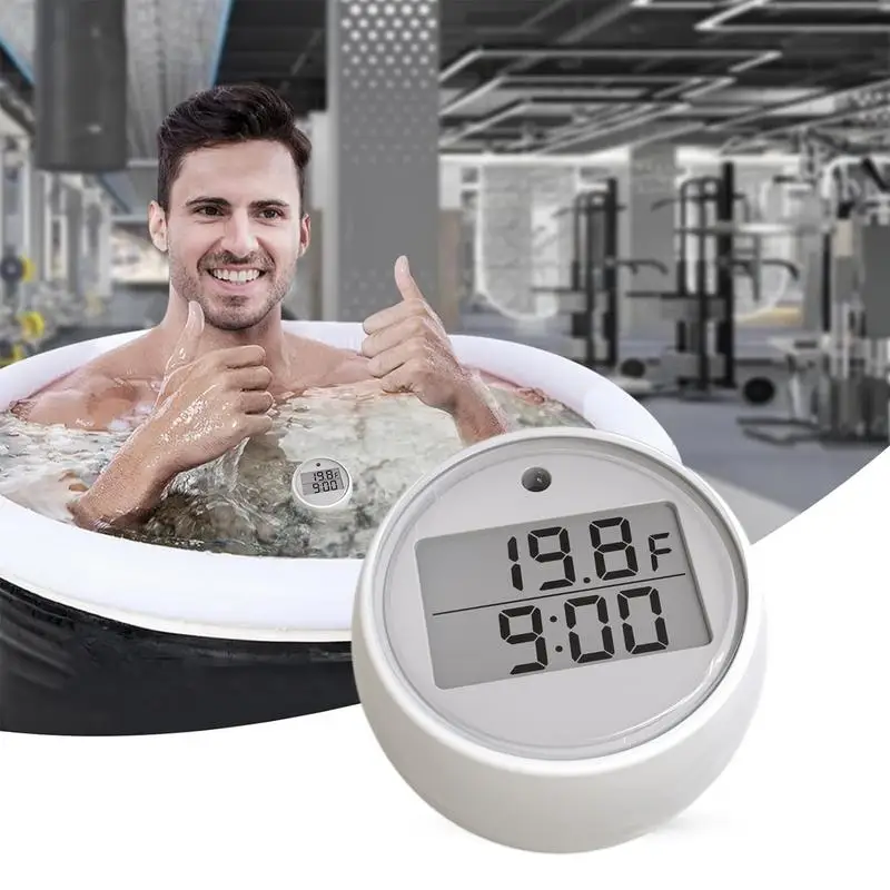 1PC Ice Bath Thermometer with High and Low Temperature Alarm Timer Floating Thermometer IP67 Waterproof Float Pool Thermometer