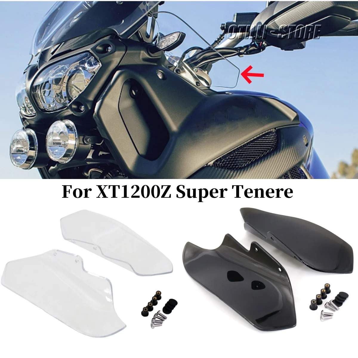 

For Yamaha XT 1200 Z XT1200Z Super Tenere 2014-2021 Motorcycle Windshield Side Wind Deflectors Windscreen Side Panel Wind Shield