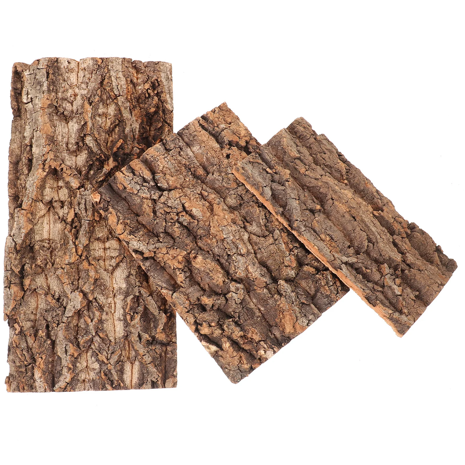 

3Pcs Natural Terrarium Decor Bark Wall Background Reusable Reptile Tank Accessories for Aquarium Vivarium Habitat Setup