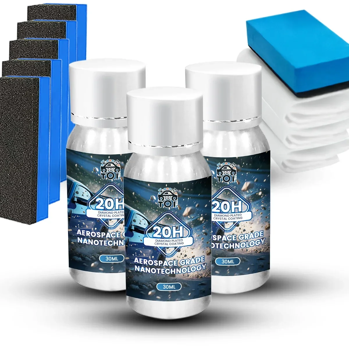 3pcs DIAMOND PLATEDCRYSTAL COATNG 20H With self Healing and UV TrackTechnology Car Detailing Professionals 10+Years of Protectio