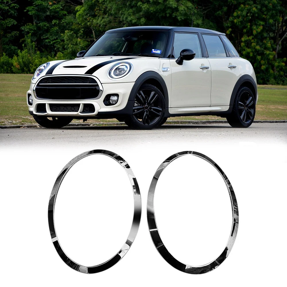 For MINI Cooper F55 F56 F57 03-18 Chrome Left Right Front Headlights Frame Headlight Eyebrow Ring Cover Trim Replacement