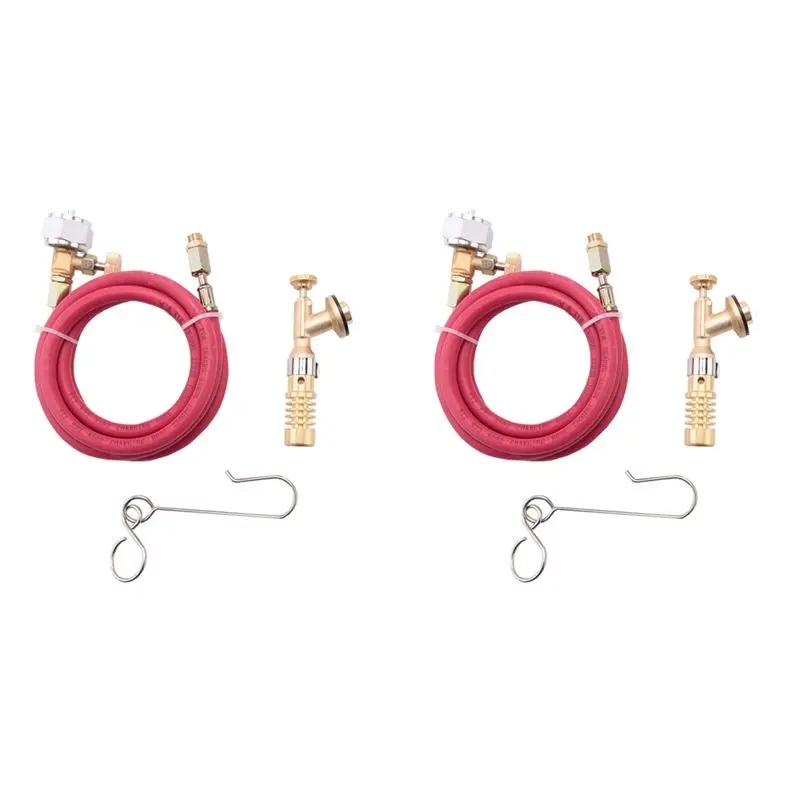 

ABKU-2X For Mapp Gas Turbo Torch Plumbing Turbo Torch With Hose For Solder Propane Welding Kit