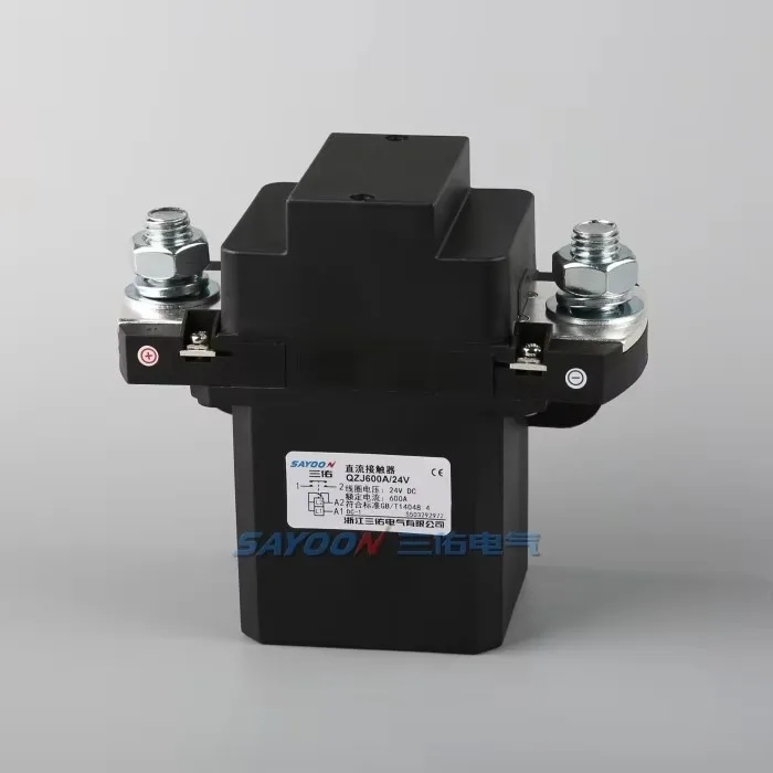 SAYOON QZJ600A DC Contactor Double Coil 1NO Normally Open DC Solenoid Contactor 6V 12V 24V 36V 48V  72VFor Electric Forklift
