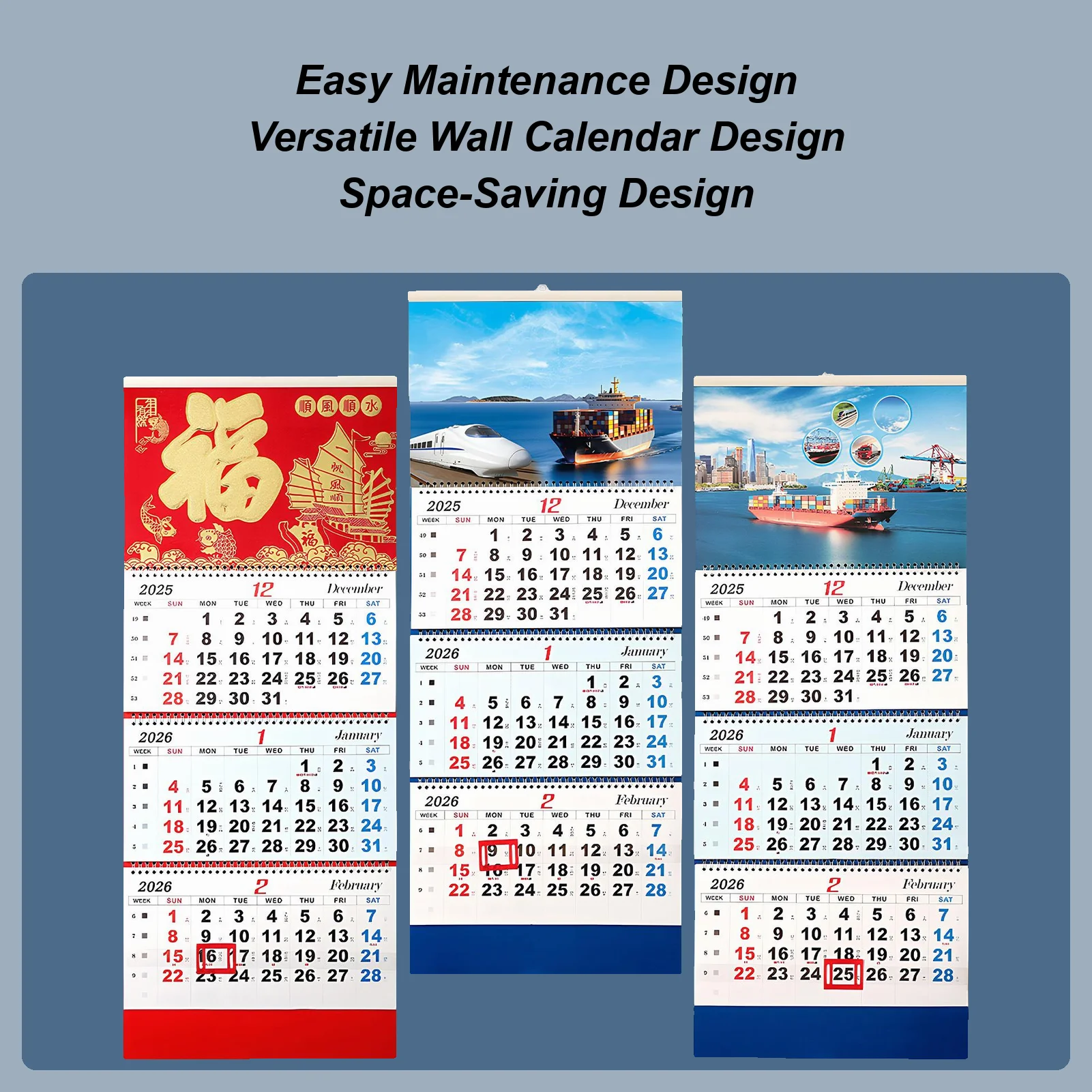 

Доставка на 2026 год, настенный календарь, 4 сложения, ежемесячный планировщик, бумажный календарь для офиса, школы, классной комнаты, семейного общежития, домашнего планирования