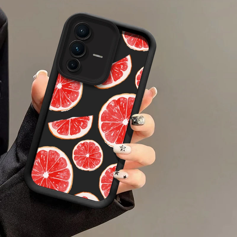 الفواكه سيليكون جراب هاتف ل Vivo V60 V50 V40 Pro V27E V27 V25 V23 V23E V30 SE V30E V29E V29 الخوخ البرتقالي غطاء مقاوم للصدمات #5