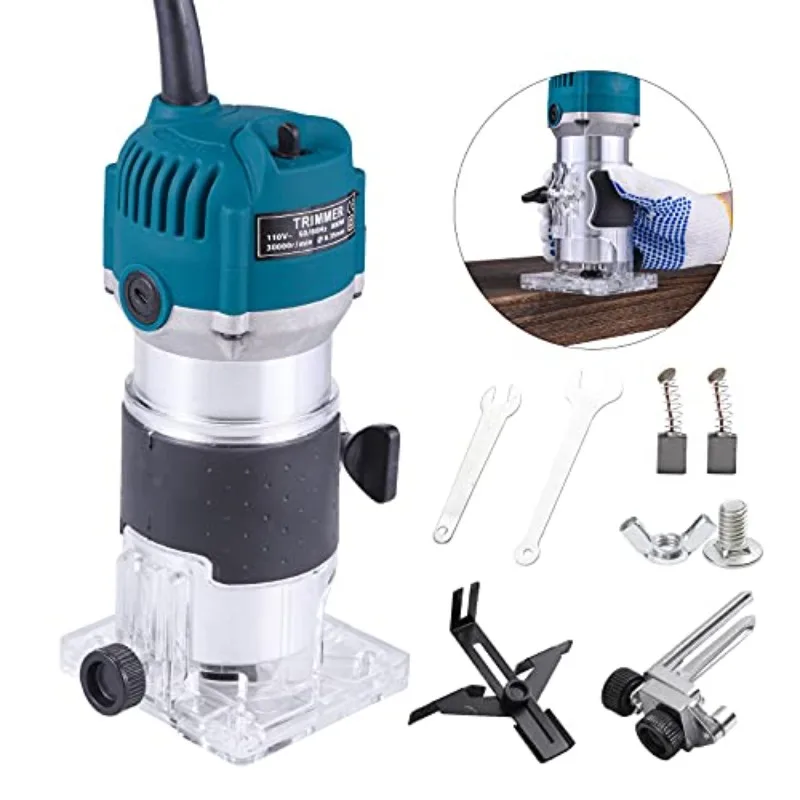 Wood Router Router Tool Wood Electric Hand Trimmer Router  Laminate Milling Engraving Hand Machine for Slotting Trimming Carving