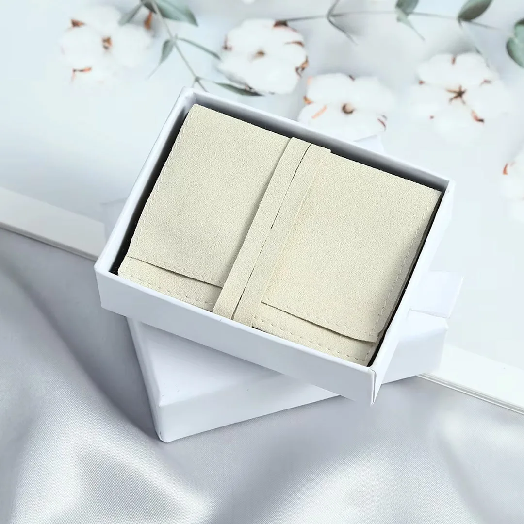 

Сумка для ювелирных изделий из микрофибры цвета слоновой кости 6x6 см 8x6 см 8x8 см 9x9 см Замшевый конверт Упаковка для ювелирных изделий Свадебные сувениры Подарочная коробка Органайзер